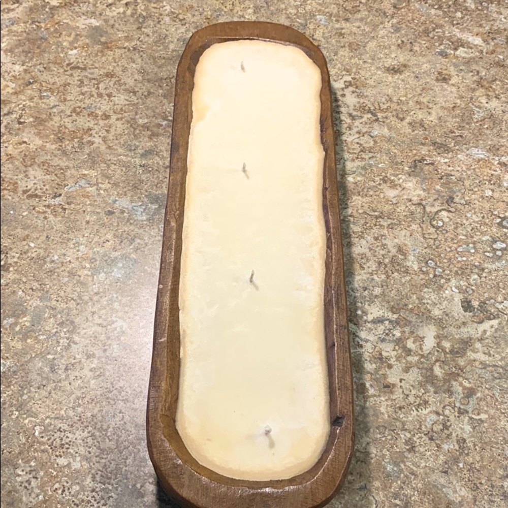 4 wick dough bowl candle. Never lit.